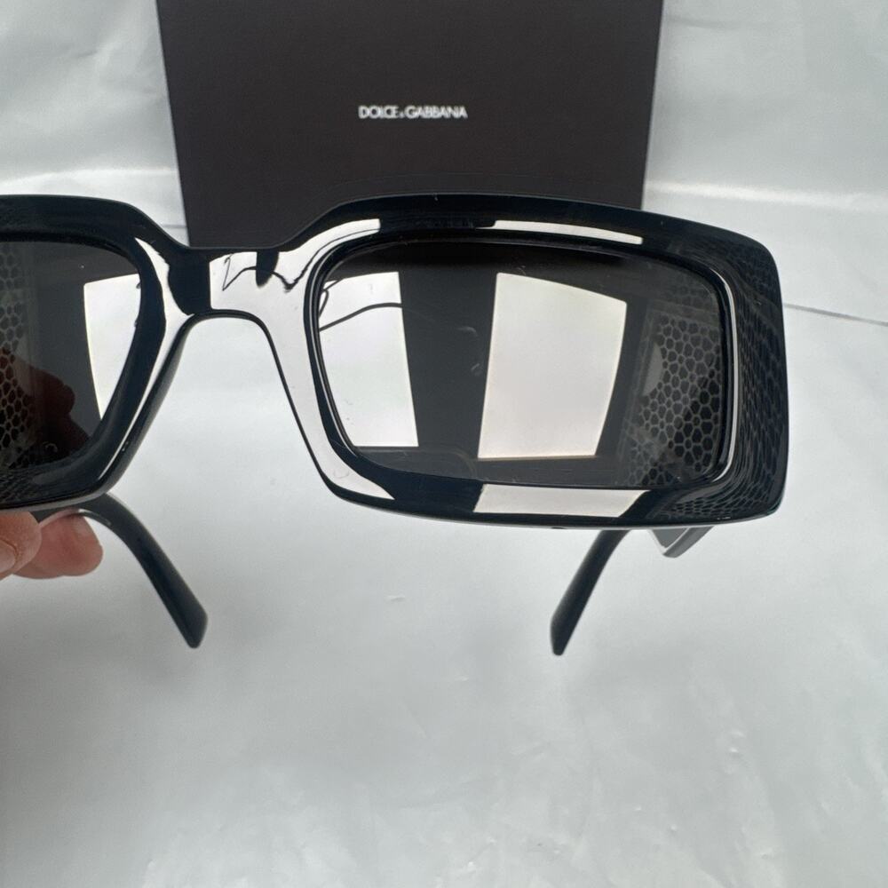 Dolce&Gabbana DG6187 501/87 Women's Rectangular Black Gray Tinted Sunglasses H1 - Picture 7 of 12